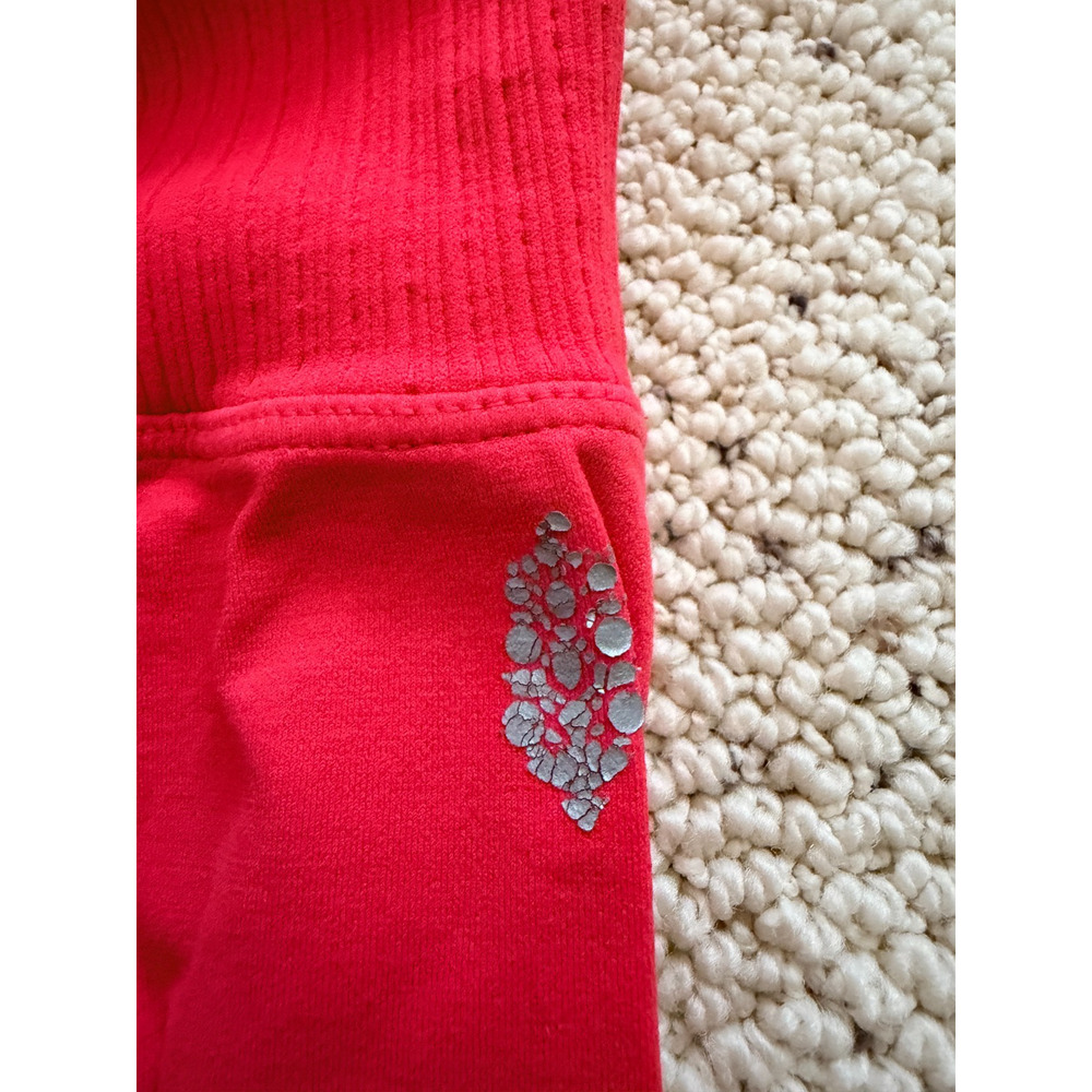 Free People FP Movement Leggings M/L Muted Coral High Rise Ribbed Waist - Picture 3 of 9